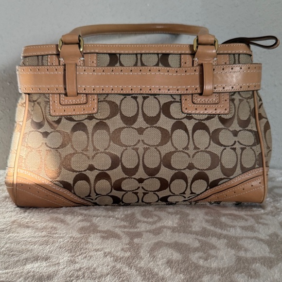 Coach Tan and Brown Signature Satchel - Picture 2 of 3
